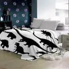 Black Dinosaur Suggestion 3D Warm Plush Fleece Blanket Picnic Sofa Couch