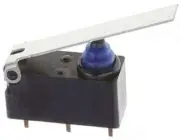 2x Omron MICROSWITCHES 2A 12VDC 0.5N SPDT-NO/NC Long Hinge Lever,PCB, Gold Alloy