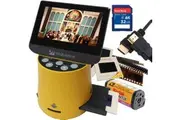 Wolverine Titan 8-in-1 20MP High Resolution Film to Digital Converter with 4.3" Screen and HDMI Output, Worldwide Voltage 110V/240V AC Adapter, 32GB SD Card & 6ft HDMI Cable Bundle (Yellow)
