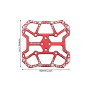 (Red)1 Pair Bicycle Clipless Pedal Converter Self Locking Disc Pedals Platf HF