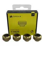 4 Pack Corsair NEW Hydro X Series XF Hardline 14mm OD Tubing Brass Fittings Gold