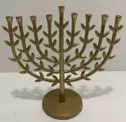 Tree of Life Menorah Gold Tone 9 Taper Candle Holder - Threshold - New