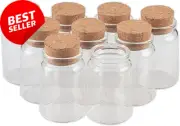 6Pcs 90Ml DIY Decoration Glass Jars, Mini Glass Bottle with Wood Cork Stoppers f