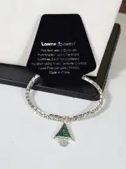 LAUREN SPENCER STRETCHY BRACELET CLEAR CRYSTALS CHRISTMAS TREE CHARM NWT