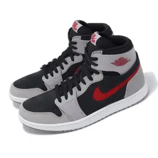 【NIKE 耐吉】休閒鞋 Air Jordan 1 ZM Air CMFT 2 男鞋 灰 紅 高筒 麂皮 AJ1 一代(DV1307-060)