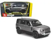 2022 Land Rover Defender 110 1/24 Scale Diecast Model - Bburago - SILVER w/ BOX