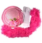 Girl Tea Party Dress Up Pink Hat Boa Gloves Costume GIFT Factory Seconds B