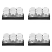 4x 6pc Lemon & Lime 200ml Preserve Jar Bottle Capri Glass w/ Silver Lid Storage