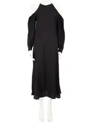 Black Cold Shoulder Midi Dress