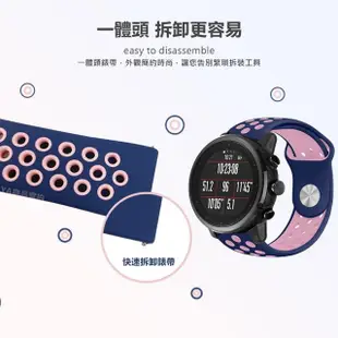 【TIMO】華米 Amazfit GTR 4 撞色運動風矽膠洞洞錶帶 GTR 3 Pro / 3 GTR2/2e(錶帶寬度22mm)