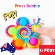 Fidget Spinner Pop Toy Tie-Dye Popper Bubble Sensory Stress Relief Kid Adult AU