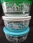 ❤️ NEW 1 PYREX 4-Cup ANGEL HORSE Storage BOWL Nordic Winter Holiday *UPICK COLOR