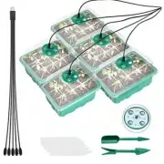 5 Pack Seed Starter Trays with Grow Light Adjustable Humidity Germination Kits