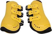 2Pcs Horse Tendon Boots Open Front Breathable Adjustable Yellow for Training Jumping Riding
