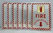 7 Pack Brady Fire Extinguisher Sign 7" x 10" Aluminum 104939