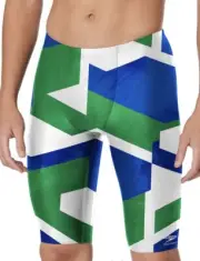 Mens Speedo Blue Green Spandex Jammers Compression Shorts swimsuit 32
