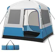Costway 5 Person Camping Tent, Waterproof Backpacking Tent w/Large Mesh Door, Mesh Windows & Carrying Bag, Portable Family Tent for Camping, Hiking, Traveling, Easy to Setup