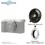 Brightin Star 28mm F2.8 Full Frame Lens W/ Leica M To E Mount Adapter For Sony E