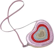 [Minkissy] Heart Wallet Glitter Shoulder Bag for Stylish Crossbody Handbag with Strap Lightweight PU Cloth Durable Design for Everyday Use