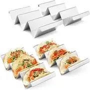 Set of 4 Stainless Steel Oven Pan Style Taco Holders for Easy Serving Durable and Heat-resistant Perfect for Parties and Family Gatherings