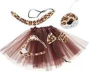 VERDANVERSE 1set Cosplay Leopard Costume Ears Nose Tail Tutu Skirt Bowtie for Dress-up Birthday Parties Cosplay Events Soft Comfortable Adorable Animal Accessories