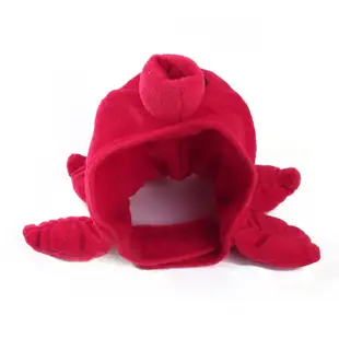 Ao for Cat 有趣的帽子可愛的紅色章魚形狀設計柔軟舒適的寵物帽子