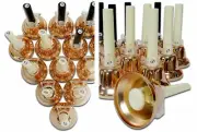27 Tones Copper Hand bells Traditional Style Clapper With Bag, 27 Handbell Set