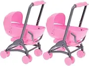 Stroller for Dolls Toddlers 1-3 Plastic Doll Stroller Toy Safe Lightweight