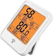 Digital Temperature Humidity Monitor, Room Thermometer Hygrometer with Large Display, Real Time Indoor Environment Monitor for Home Office (White)