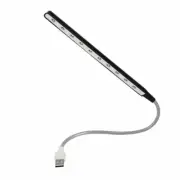 Black Head Flexible Gooseneck 10 LED USB Keyboard Light Reading Lamp