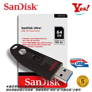 【Yes！公司貨】SanDisk Ultra CZ CZ48 64GB 64G USB3.0 USB 隨身碟