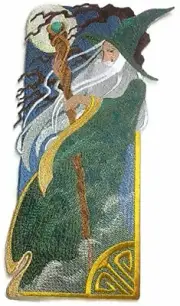 Windy Wizard Embroidered Iron on/Sew patch [ 5 X 10 ]