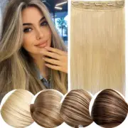 One Piece Clip in Remy Human Hair Extensions Highlight 3/4 Full Head Thick US