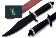 HANDMADE SHARP HUNTER SURVIVAL CAMP BOWIE DAGGER KNIFE HORN HANDLE
