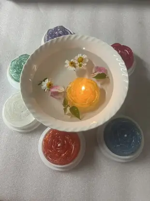 浮水水晶蠟燭2(添加銀離子)~小玫瑰造型