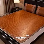 Snaweo Double Sided Bamboo mat for Bed, Breathable Carbonized Bamboo Sum mer Sleeping Mat, Rattan Cooling mat, Mattress Bamboo Essential for Sum mer Sleeping(130x190cm/51x75in)