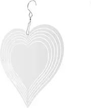 Parliky Outdoor Wind Spinner Aluminum Sublimation Heat Chime Decorative Heart Shape Wind Spinner