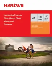Hartwiis 100 Sheet A4 Glossy Clear Laminating Pouch Film 150 Micron AU Stock