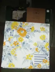 Bee & Willow Summersville Yellow Grey Reverse Stripe Table Runner 14" x 72"; NWT