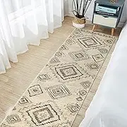 MARLOW Runner Rugs, 180X60cm Anti-Slip Area Rugs,Low Pile Soft Entry Carpet Washable - Versatile for Hallway, Bedroom, Kitchen, Dining Room, Living Room, Study (Cream)
