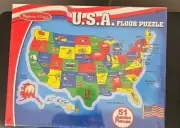 Melissa & Doug USA Floor Puzzle 51 pc 2"X 3" Educational New Sealed Great Gift