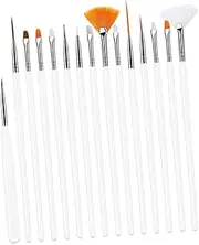 PACKOVE 20pcs Nail Art Pen Kit White Rod Brushes Black Silicone Pens for Detailed Nail Painting Fine Lines and Special Patterns for Artists and Manicure Enthusiasts