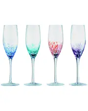 Anton Studio Designs Set of 4 Speckle Champagne Flutes