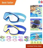 Waterproof Kids Swim Goggles with Comfort Strap - Anti-Fog & UV Protection