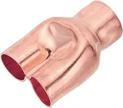 uxcell 1 1/8" x 7/8" x 7/8" ID Tee Y Type Copper Fitting, 1 Pcs Welding Joint Split Union Intersection for HVAC, Air Conditioning Refrigeration System