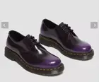 Dr. Martens Vegan 1461 Oxford Leather Shoes in Black & Purple Women's Size 9 NEW