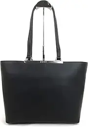 [DKNY] Farrah Leather East West Colorblock Tote - Black/White