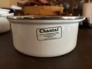 Vintage Chantal White Enamel on Steel 3 qt. Saucepan #35 with Lid New NWT