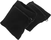 [JEWEDECO] 2pcs Sweat Wristbands Woman Wrist Bag Cell Phone Wristband Phone Wristlets for Women Wrist Pouch Wallet Arm Bag Sports Wristlet Running Pouch Sweatbands for Men Black
