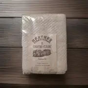 A Country Classic VINTAGE CREAM TABLECLOTH Heather 62" X 86" OVAL by Tobin NOS